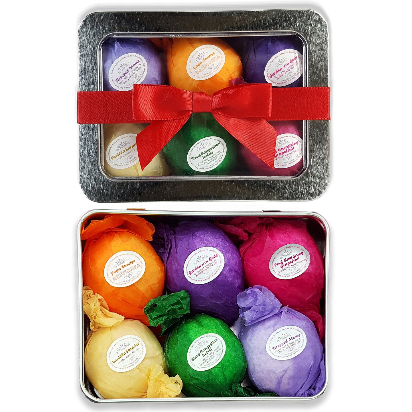 Bath Bomb Gift Set USA - 6 Vegan Essential Oil Natural Fun Fizzies Spa Kit. Organic Shea/Cocoa Soothe Dry Skin. Luxury Gift for Valentine, Women… Beauty & Personal Care Rejuvelle