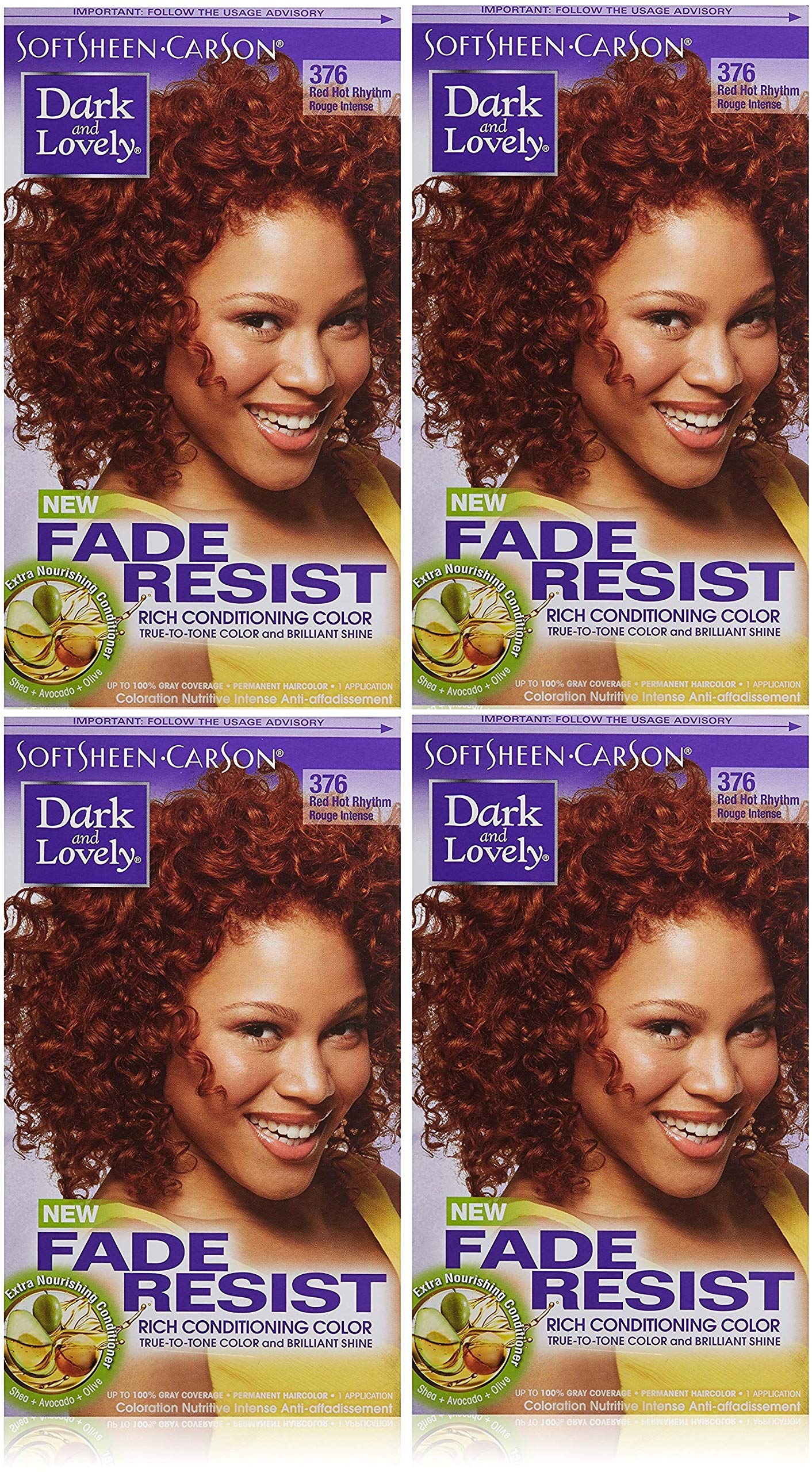 Dark & Lovely (Pack of 4) Fade Resistant Rich Conditioning Color 376 - Red Hot Rhythm Beauty & Personal Care Dark & Lovely