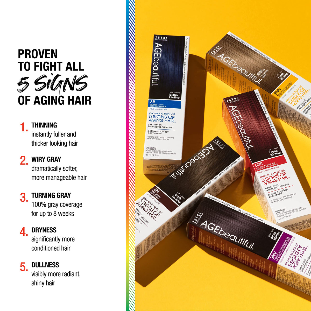 AGE beautiful Permanent Hair Color Dye Liqui Creme | 100% Gray Coverage | Anti-Aging Haircolor | Biotin for Thicker, Fuller Hair | Professional Salon Beauty & Personal Care AGE beautiful