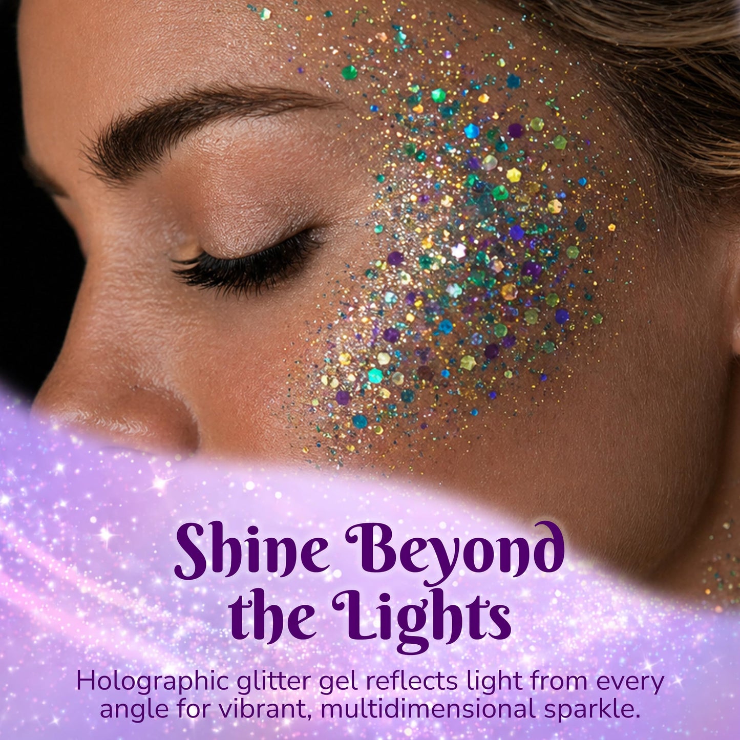 Art Factory Mermaid Holographic Body Glitter Gel - Chunky Sea Mix Cosmetic Glitter for Face, Hair & Body - Festival Rave Makeup, Long Wear Glitter Beauty & Personal Care Art Factory