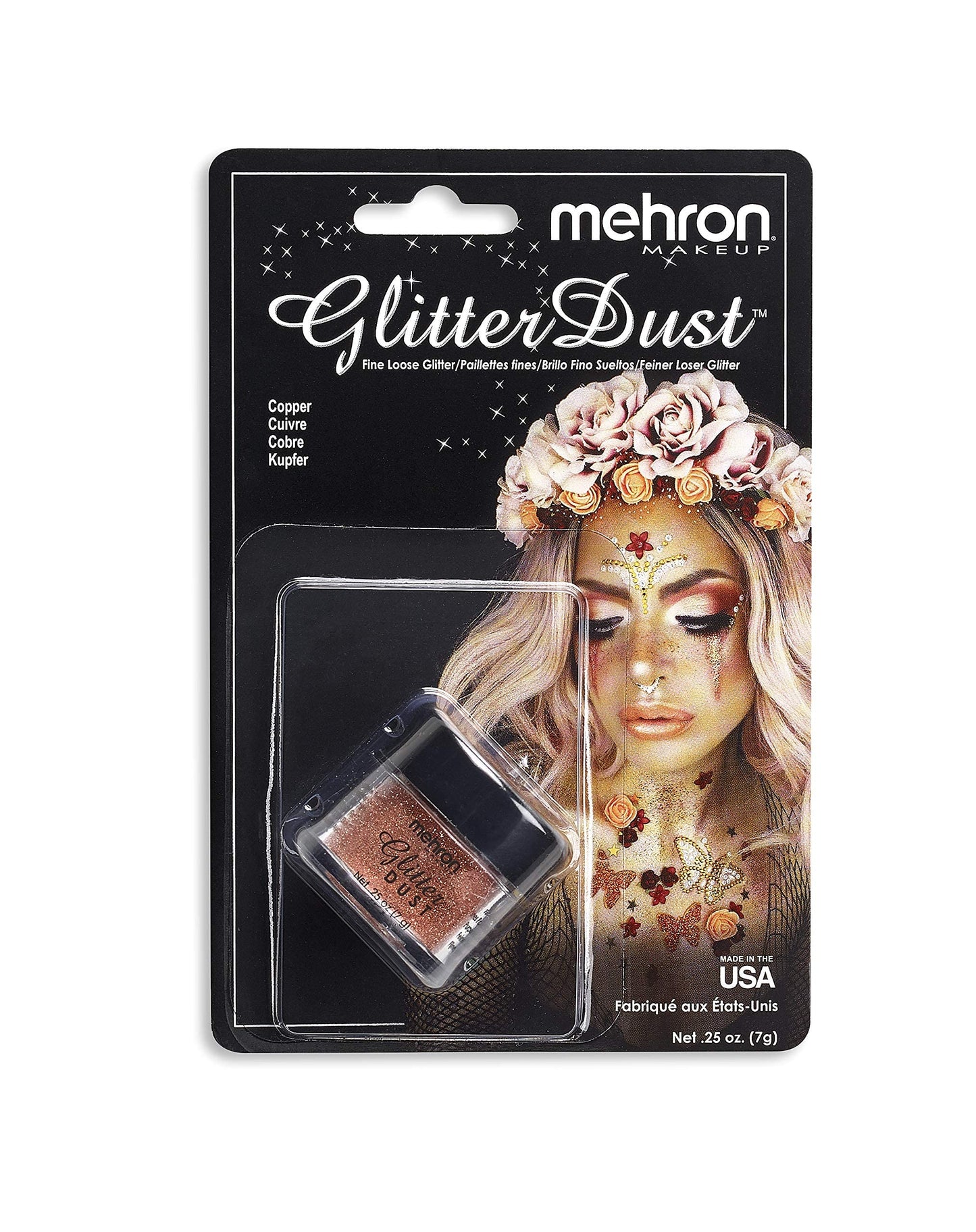Mehron Makeup Paradise Glitter FX | Professional Cosmetic for Makeup & Art | Vibrant & Shimmering Loose Glitter .25 oz (7 g) (Copper) Beauty & Personal Care Mehron