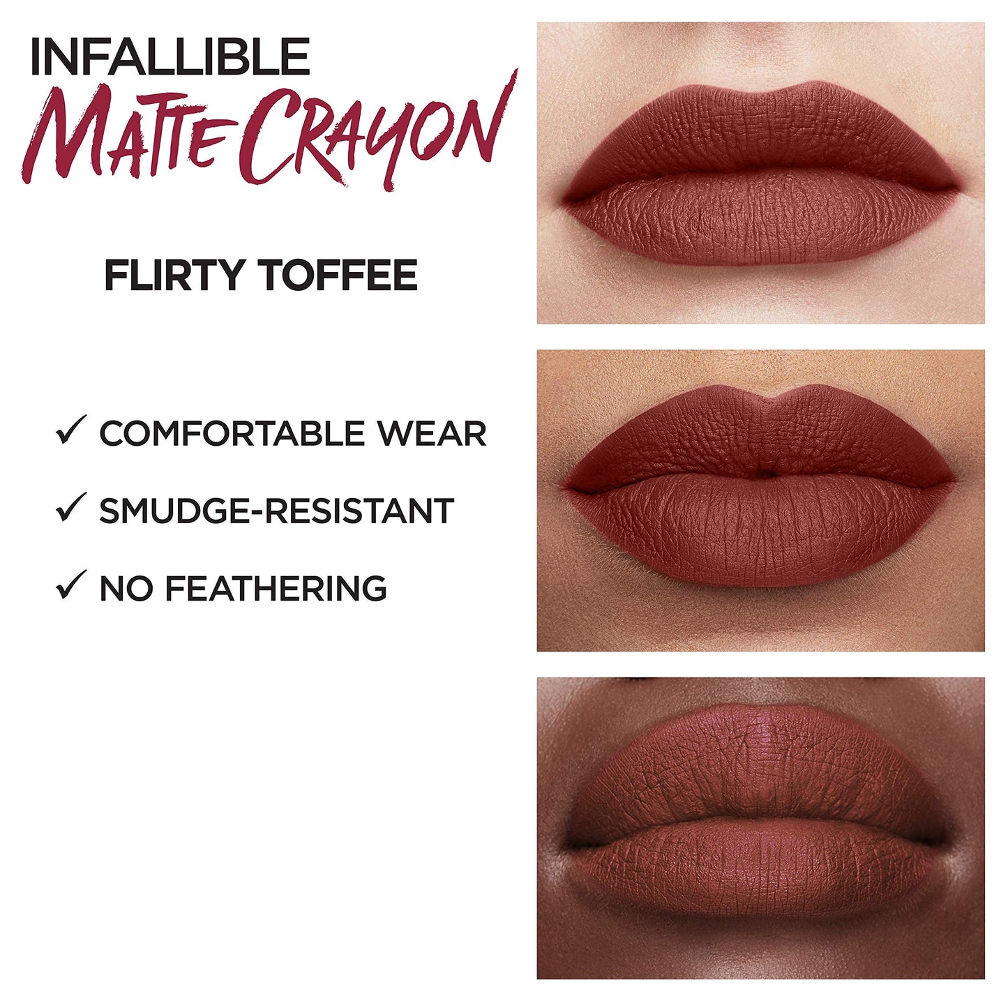L'Oreal Paris Infallible Matte Lip Crayon, Flirty Toffee (Packaging May Vary) Beauty & Personal Care L'Oreal Paris