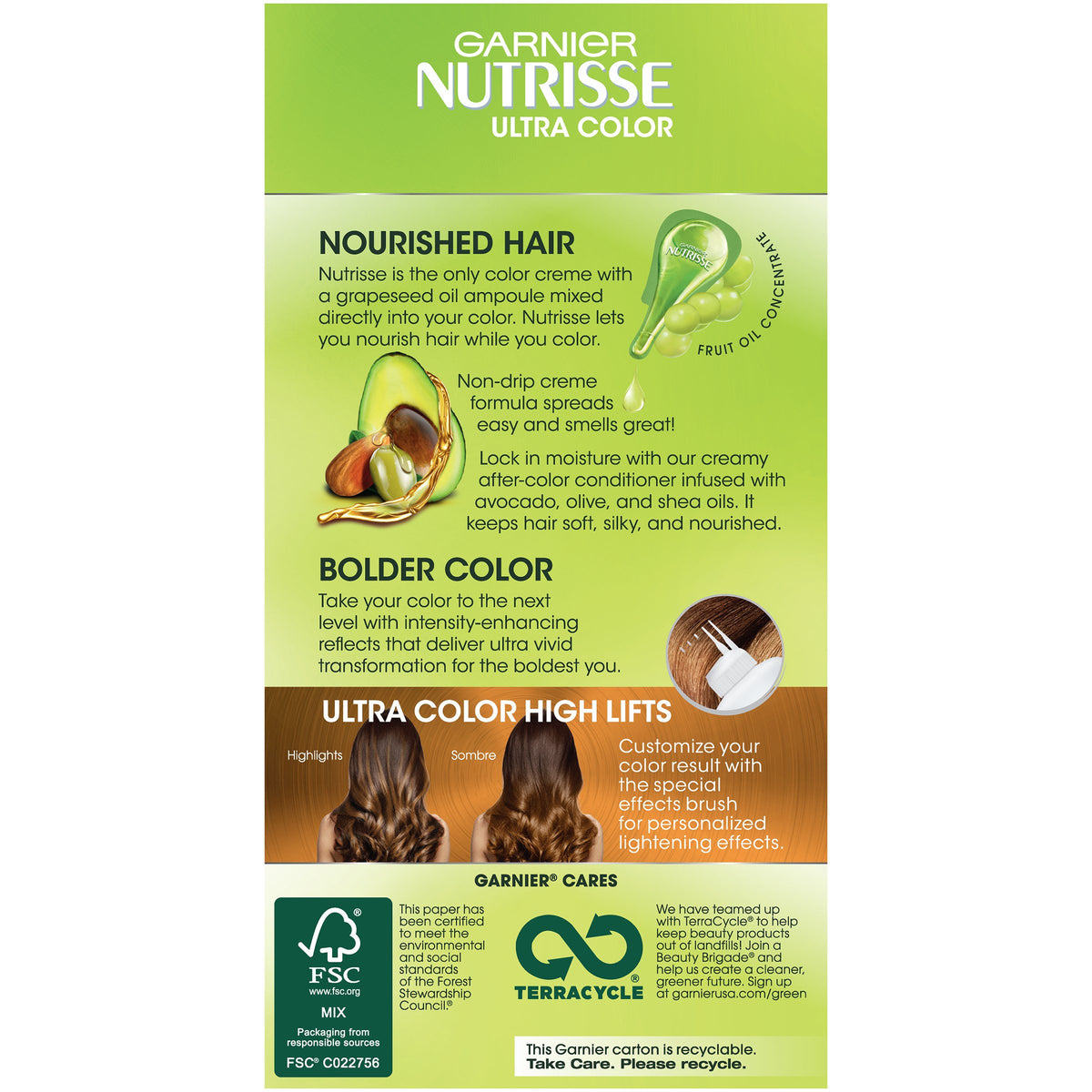 Garnier Nutrisse Ultra Color Nourishing Hair Color Creme, HL2 Warm Caramel (Packaging May Vary)