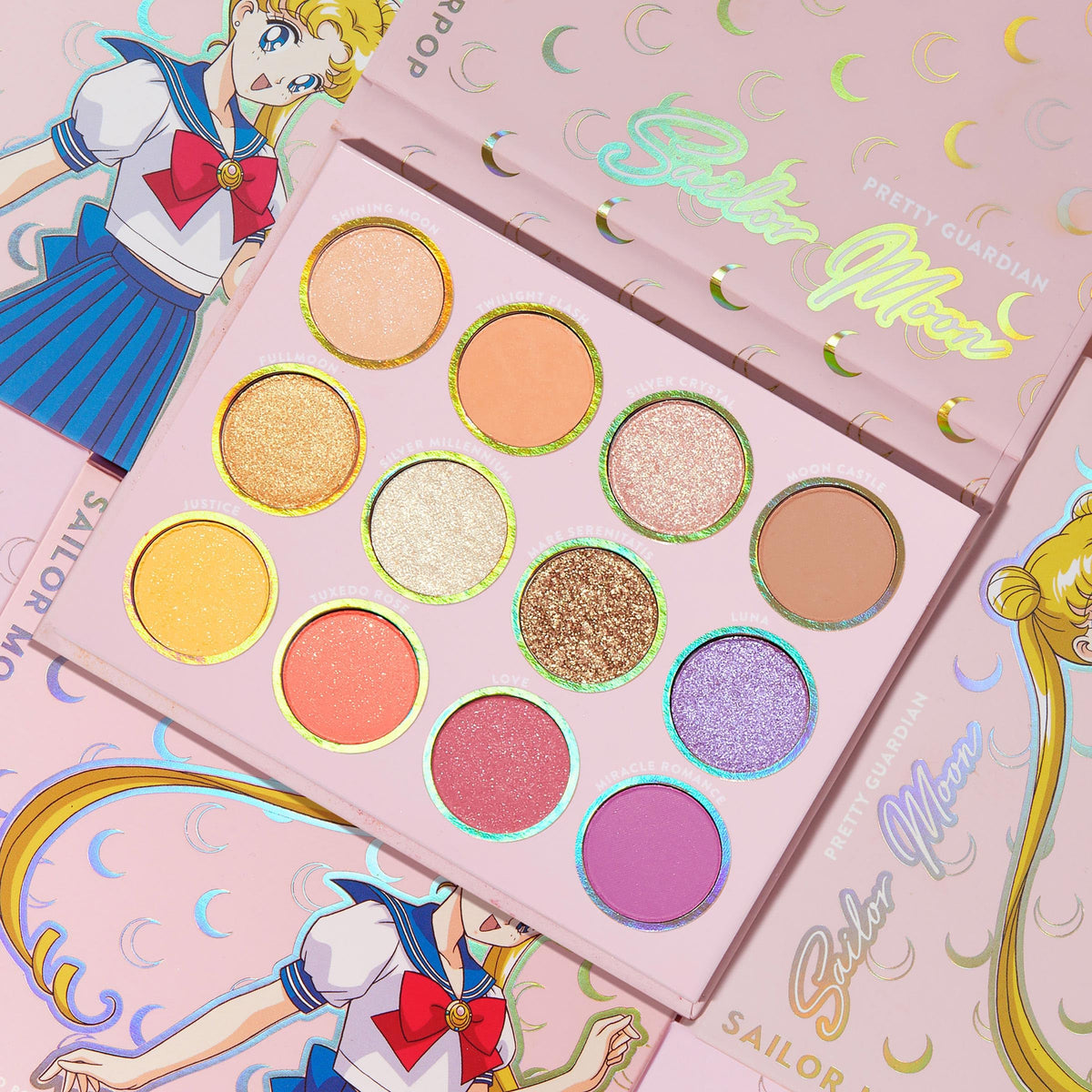 ColourPop x Sailor Moon Pretty Guardian Makeup Palette - Pastel Shadow Palette with Metallic & Matte Finishes - Buildable, Blendable & High-Pigment Beauty & Personal Care ColourPop