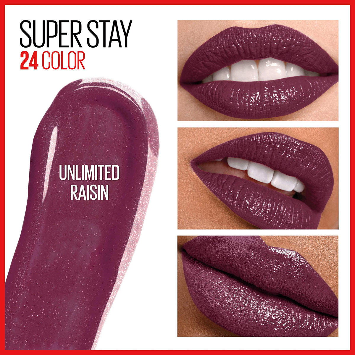 Maybelline Super Stay 24, 2-Step Liquid Lipstick Makeup, Long Lasting Highly Pigmented Color with Moisturizing Balm, Unlimited Raisin, Purple, 1 Count Beauty & Personal Care MAYBELLINE