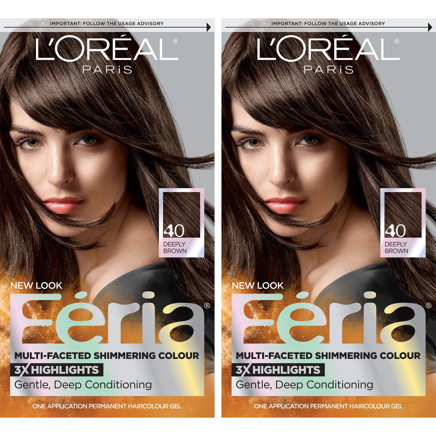 L'Oreal Paris Feria Multi-Faceted Shimmering Permanent Hair Color, 40 Espresso, Hair Dye Kit, Pack of 2 Beauty & Personal Care L'Oreal Paris