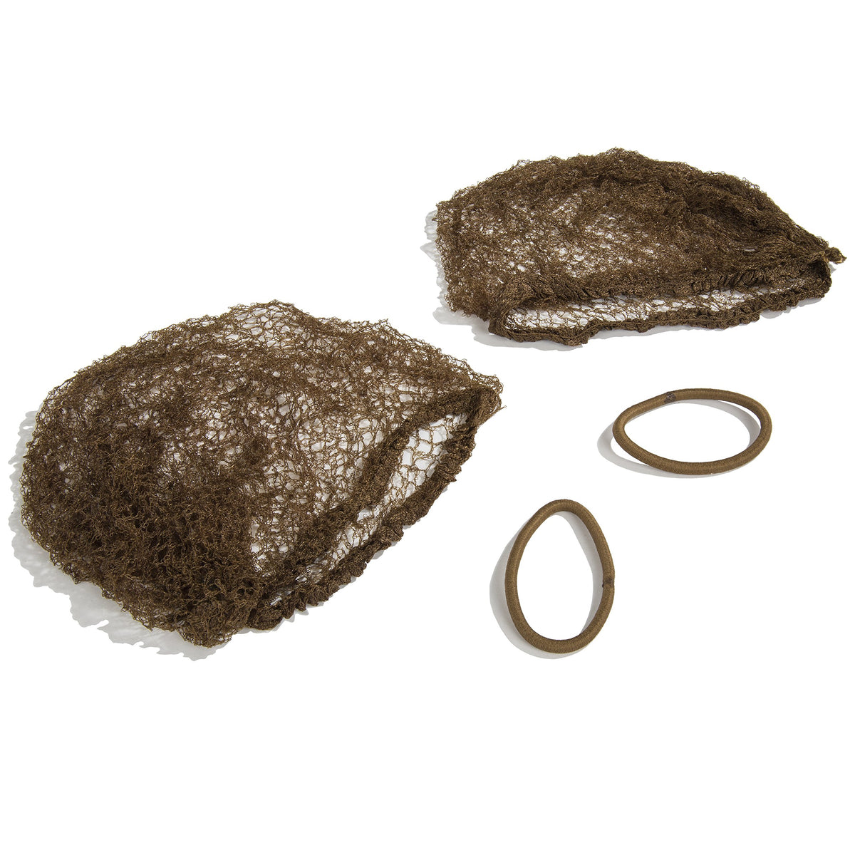 One Knot HAIRNET with 2 Comfort Equestrian Hairnets and 2 Matching Hairties, Medium Brown