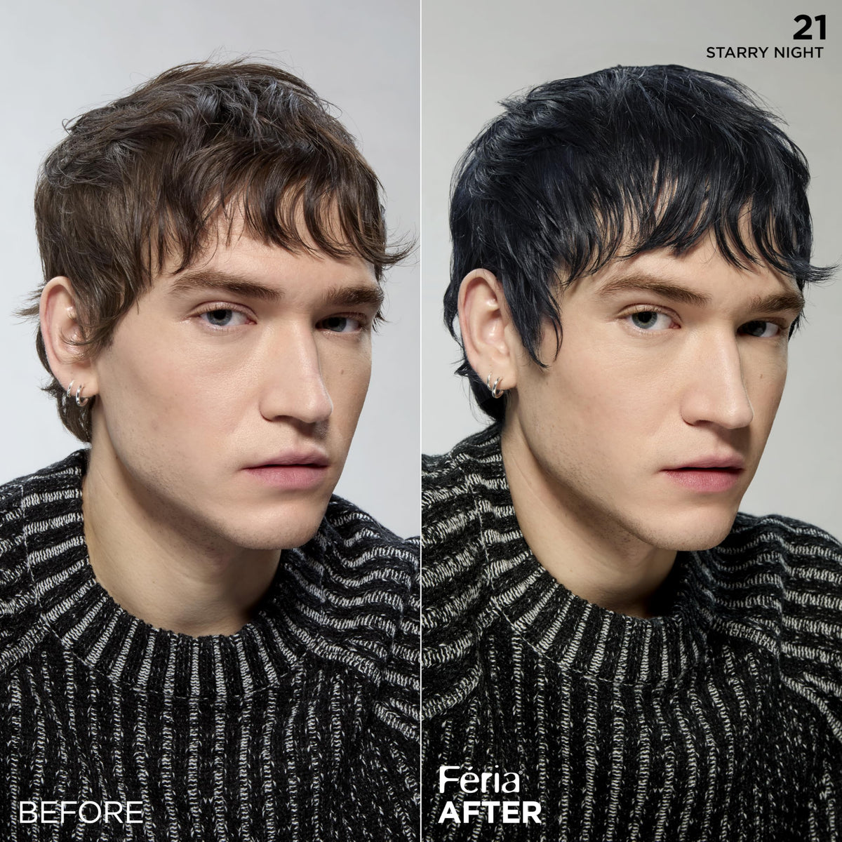 L'Oreal Paris Feria Multi-Faceted Shimmering Permanent Hair Color, 21 Starry Night (Bright Black), Pack of 1 Hair Dye Kit Beauty & Personal Care L'Oreal Paris