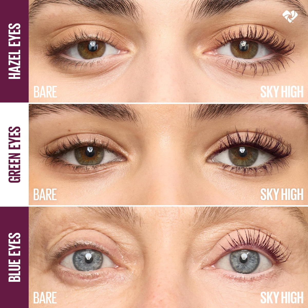 Maybelline Lash Sensational Sky High Mascara Makeup, Volumizing, Lengthening, Defining, Curling, Multiplying, Buildable, Washable Formula, Burgundy