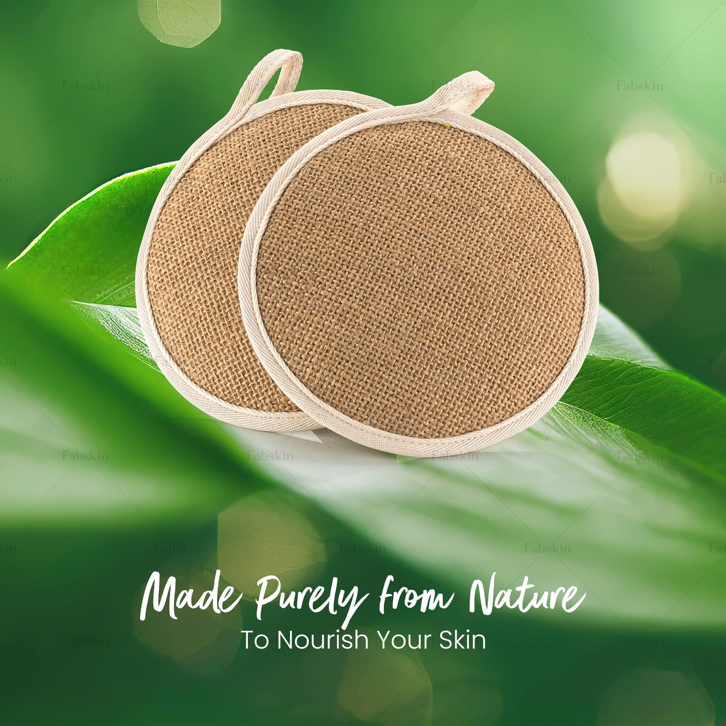 Fabskin Loofah Jute Body Scrubber For Bathing - Bath Scrub - For Men & Women - Made of Natural Organic Jute Fabric - Exfoliating & Deep Cleaning Beauty and Personal Care FABSKIN