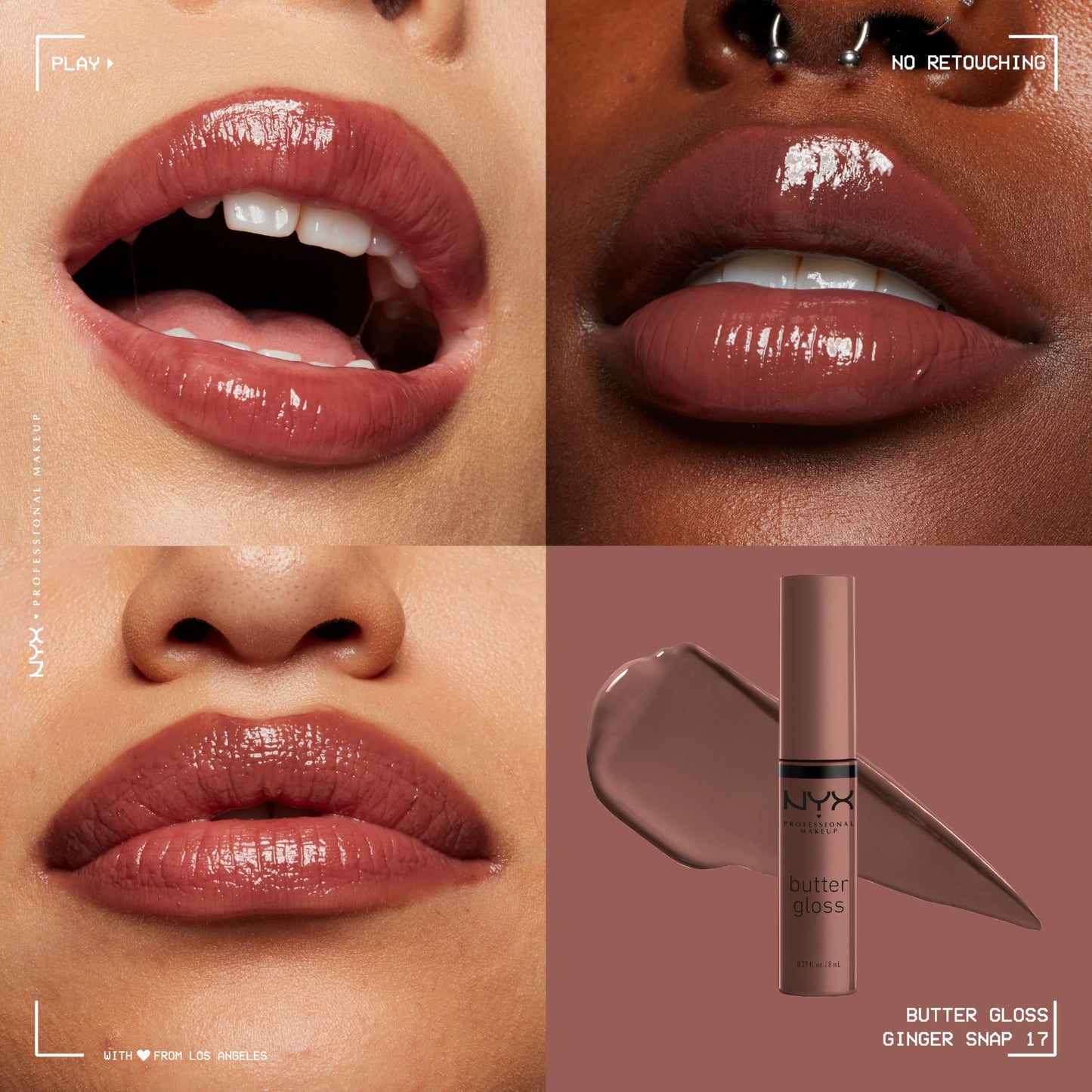 NYX PROFESSIONAL MAKEUP Butter Gloss, Non-Sticky Lip Gloss - Ginger Snap (Chocolate Brown) Beauty & Personal Care NYX PROFESSIONAL MAKEUP