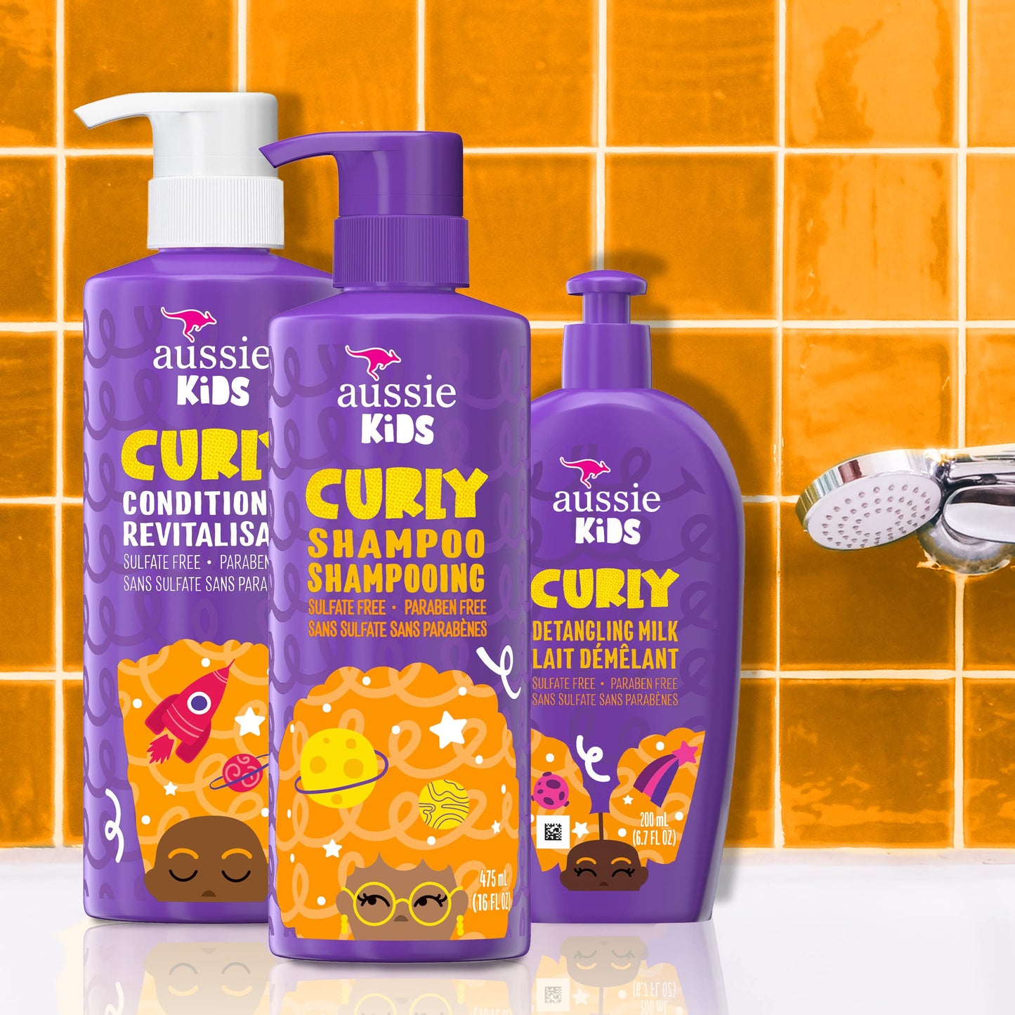 Aussie Kids Shampoo, Conditioner, and Leave-in Conditioner Bundle for Curly Hair, Sulfate and Paraben Free Beauty & Personal Care Aussie