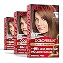 Revlon ColorSilk with Bond Repair Complex, Brown Permanent Hair Color, 100% Gray Coverage, Ammonia Free Hair Dye, Vegan Keratin, 54 Light Golden Brown Beauty & Personal Care REVLON