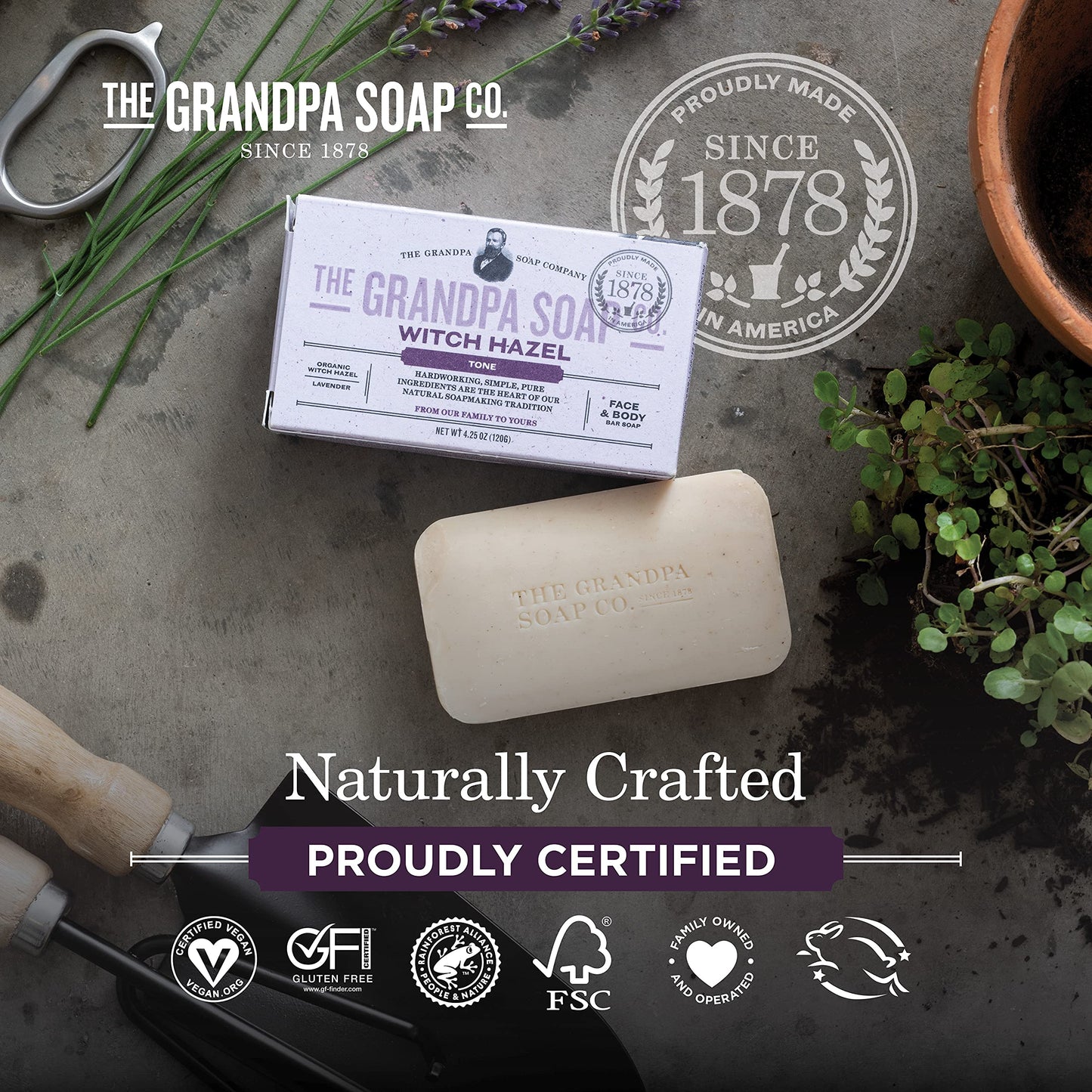 SOAP BAR WITCH HAZEL Beauty & Personal Care The Grandpa Soap Company