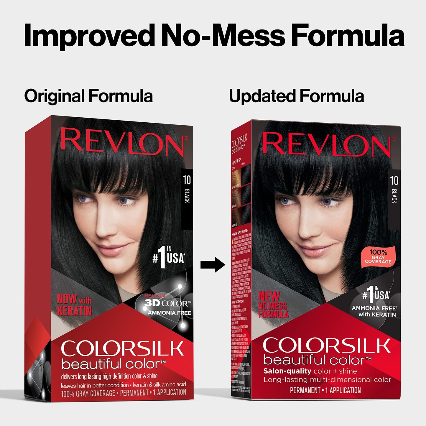 Revlon Permanent Hair Color, Permanent Hair Dye, Colorsilk with 100% Gray Coverage, Ammonia-Free, Keratin and Amino Acids, 20 Brown/Black, 4.4 Oz Beauty & Personal Care REVLON