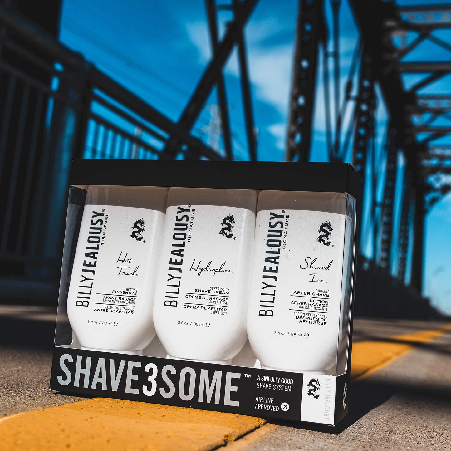 Billy Jealousy Shave3some Travel-Size Trio Shaving Kit for Men with Heating Pre-Shave, Super Slick Shave Cream and Cooling After-Shave, Citrus Scent Beauty and Personal Care Billy Jealousy