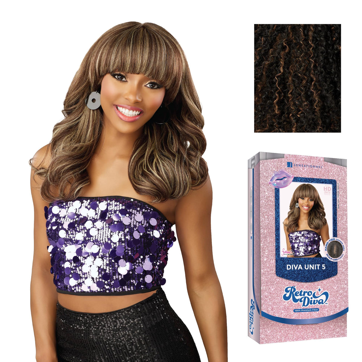 Sensationnel Glamora Lace Crown Wig-Retro Diva Unit 5, BABYSPICEBLONDE