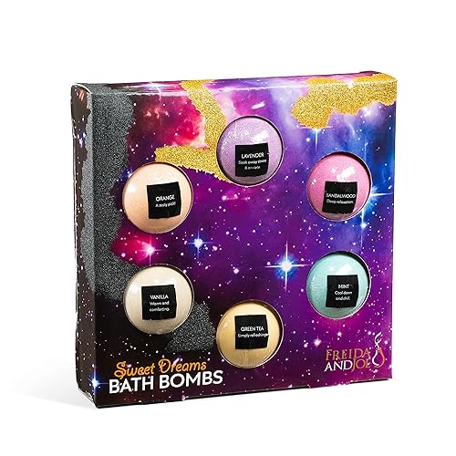 Sweet Dreams Aromatherapy Relaxing Bath Bomb Gift Set for Women - 6 Bomb Bath Fizzers at 4OZ or 113g per Bubble & Spa Bath Gifts Beauty & Personal Care Freida and Joe