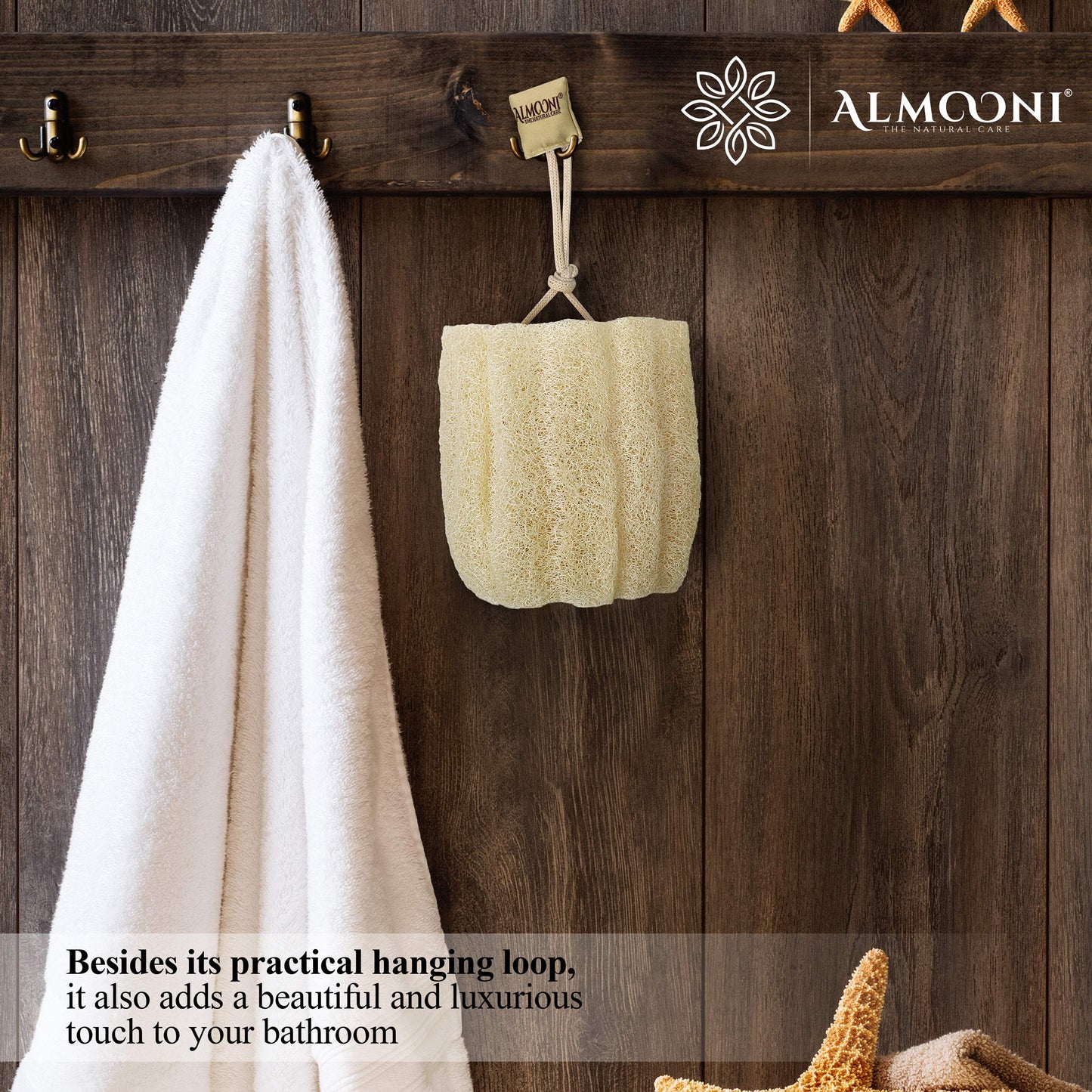 Almooni Egyptian Loofah Exfoliating Body Scrubber, Natural Real Egyptian Shower Loofah Sponge Body Scrubber for Women and Men, for Body and Face That Beauty & Personal Care ALMOONI