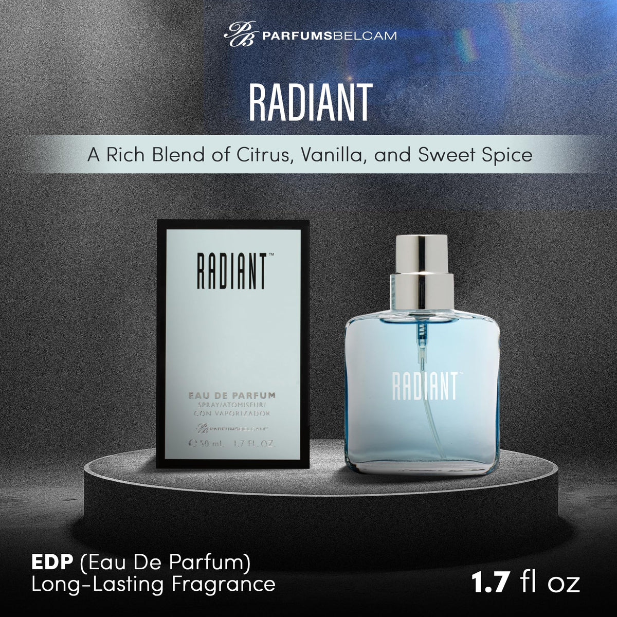 PB ParfumsBelcam Radiant Eau de Parfum for Women - Warm Oriental Vanilla Gourmand Perfume with Citrus, Chocolate & Caramel - Sweet Spicy Fragrance Beauty & Personal Care PB ParfumsBelcam