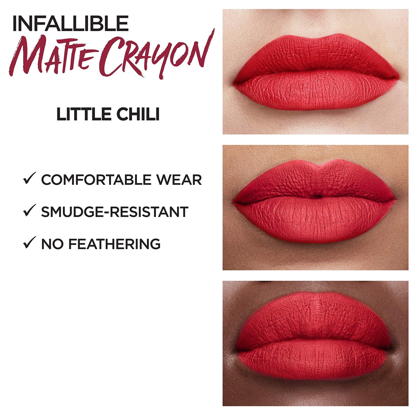 L’Oréal Paris Infallible Matte Lip Crayon, Little Chili (Packaging May Vary) Beauty & Personal Care L'Oreal Paris