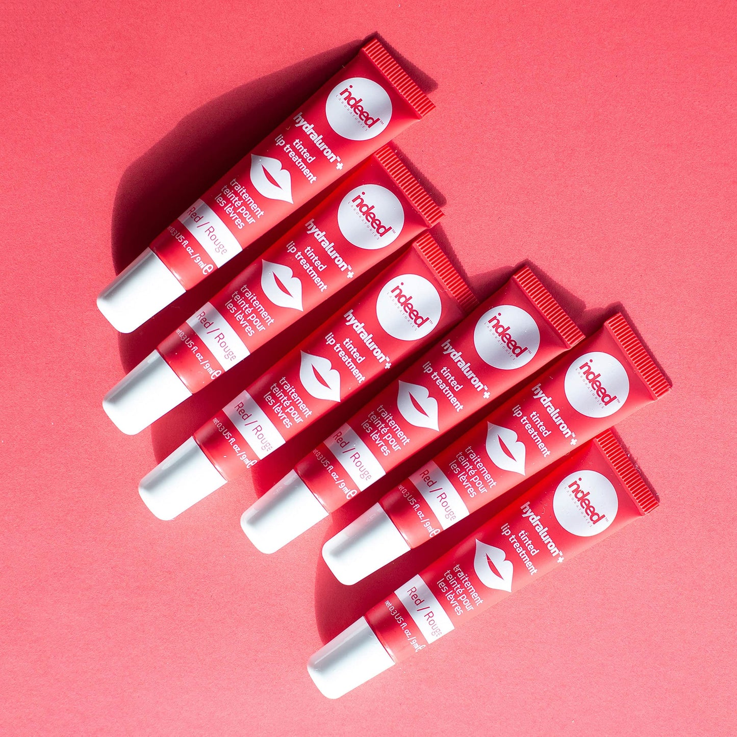 INDEED LABS Hydraluron + Tinted Lip Treatment, Hydrating Anti-Aging Lip Balm Treatment for Smooth Lips with Natural, Subtle Color, 9ml (Red) Beauty & Personal Care INDEED