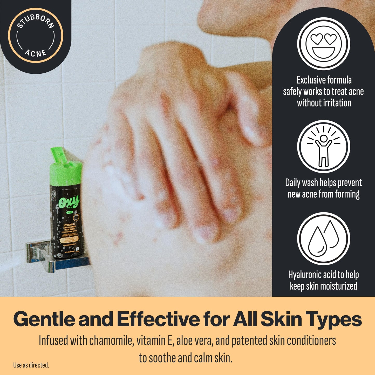Oxy Stubborn Acne Anti-Blemish Body Wash Teens, 2% Salicylic Acid, Hydrating Face & Body Wash Clears & Prevents Breakouts, Fast-Acting Acne Treatment Beauty & Personal Care Oxy