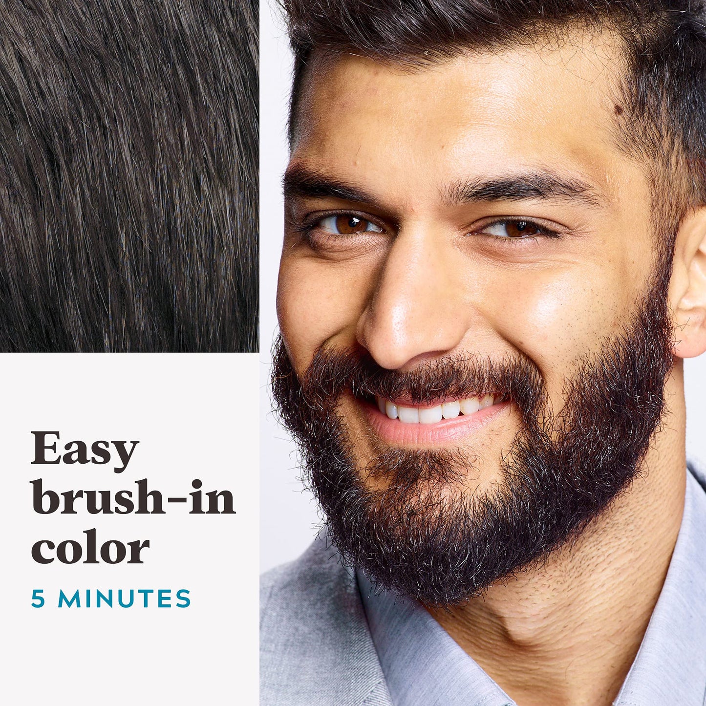 Just For Men Mustache & Beard, Beard Coloring for Gray Hair with Brush, With Keratin Biotin Aloe and Coconut Oil for Healthy Facial Hair - Darkest Beauty & Personal Care Just for Men
