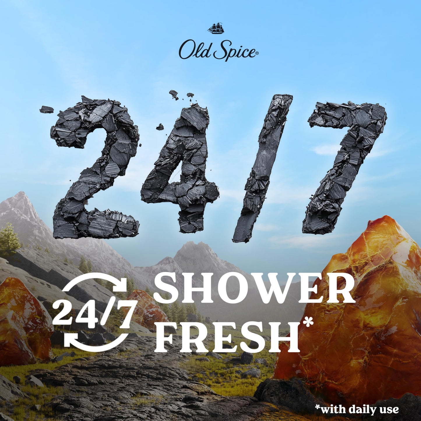 Old Spice Cleansing Body Wash for Men, 24/7 Shower Fresh with Lasting Scent, Exfoliate & Moisture, Gentle on Skin, Vitamin B3, Volcano with Dark Cedar Beauty & Personal Care Old Spice