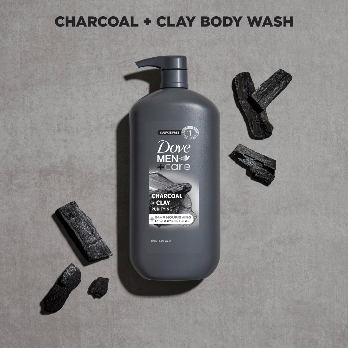 DOVE MEN + CARE Body and Face Scrub Charcoal + Clay Body Wash for Men with 24-Hour Nourishing Micromoisture Technology 30 oz Beauty & Personal Care DOVE MEN + CARE