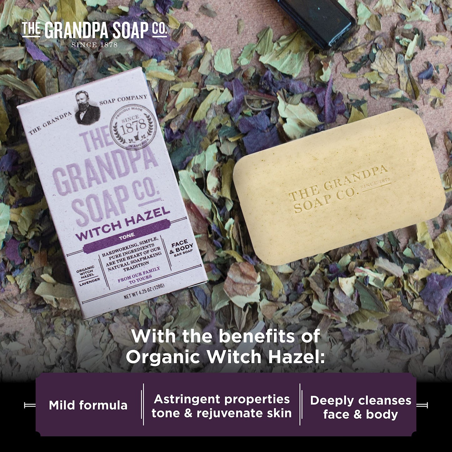 SOAP BAR WITCH HAZEL Beauty & Personal Care The Grandpa Soap Company