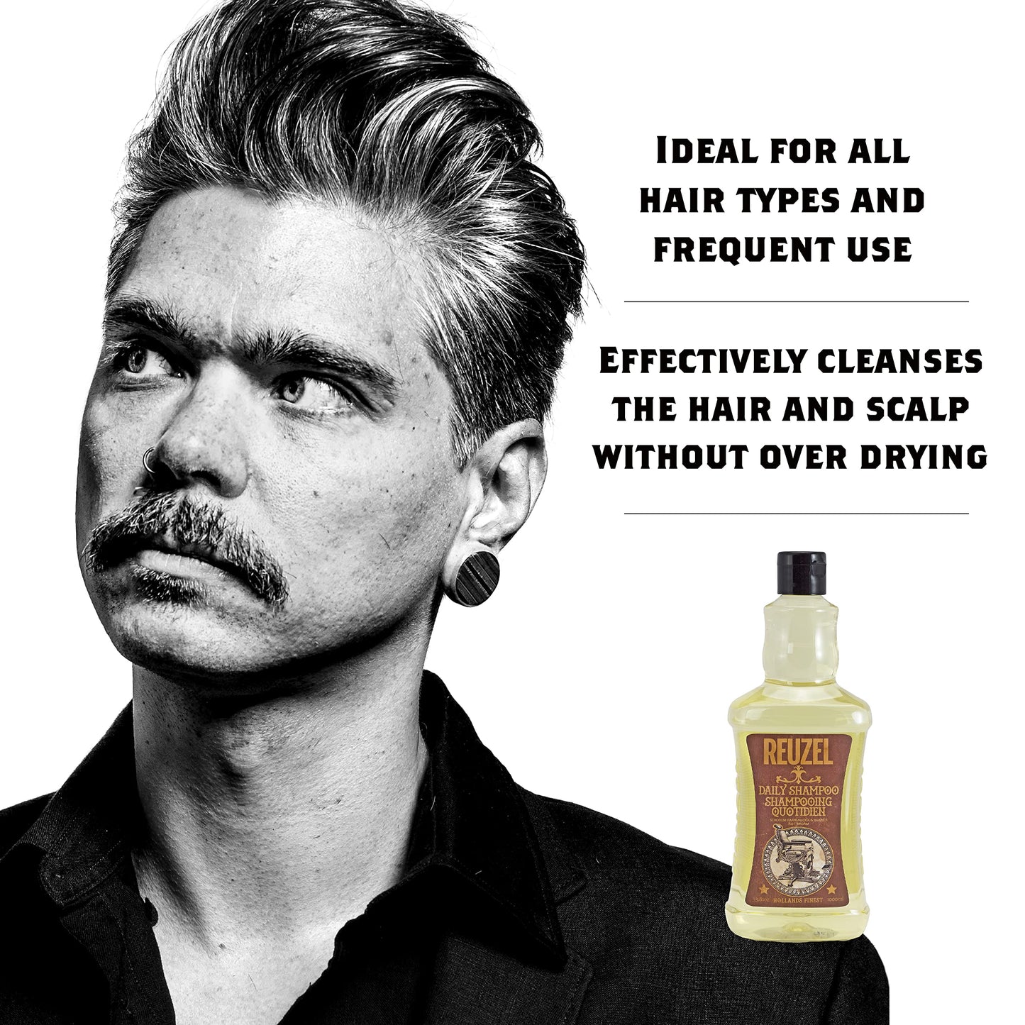 Reuzel Daily Shampoo, Cleanses Hair and Scalp, 33.81 oz Beauty & Personal Care REUZEL