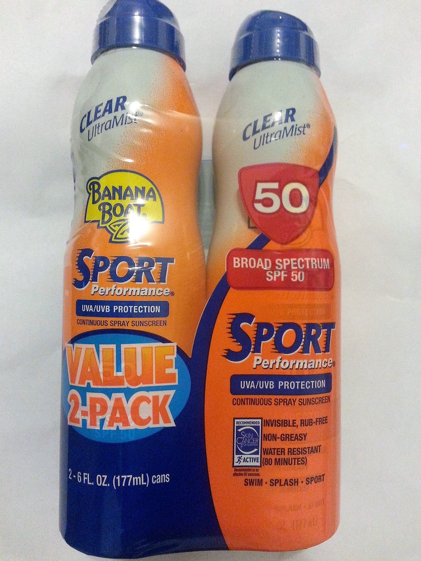 Banana Boat Continuous Spf#50 + Spray Sport 6 Ounce (Powerstay) (177ml) (2 Pack) Beauty & Personal Care Banana Boat