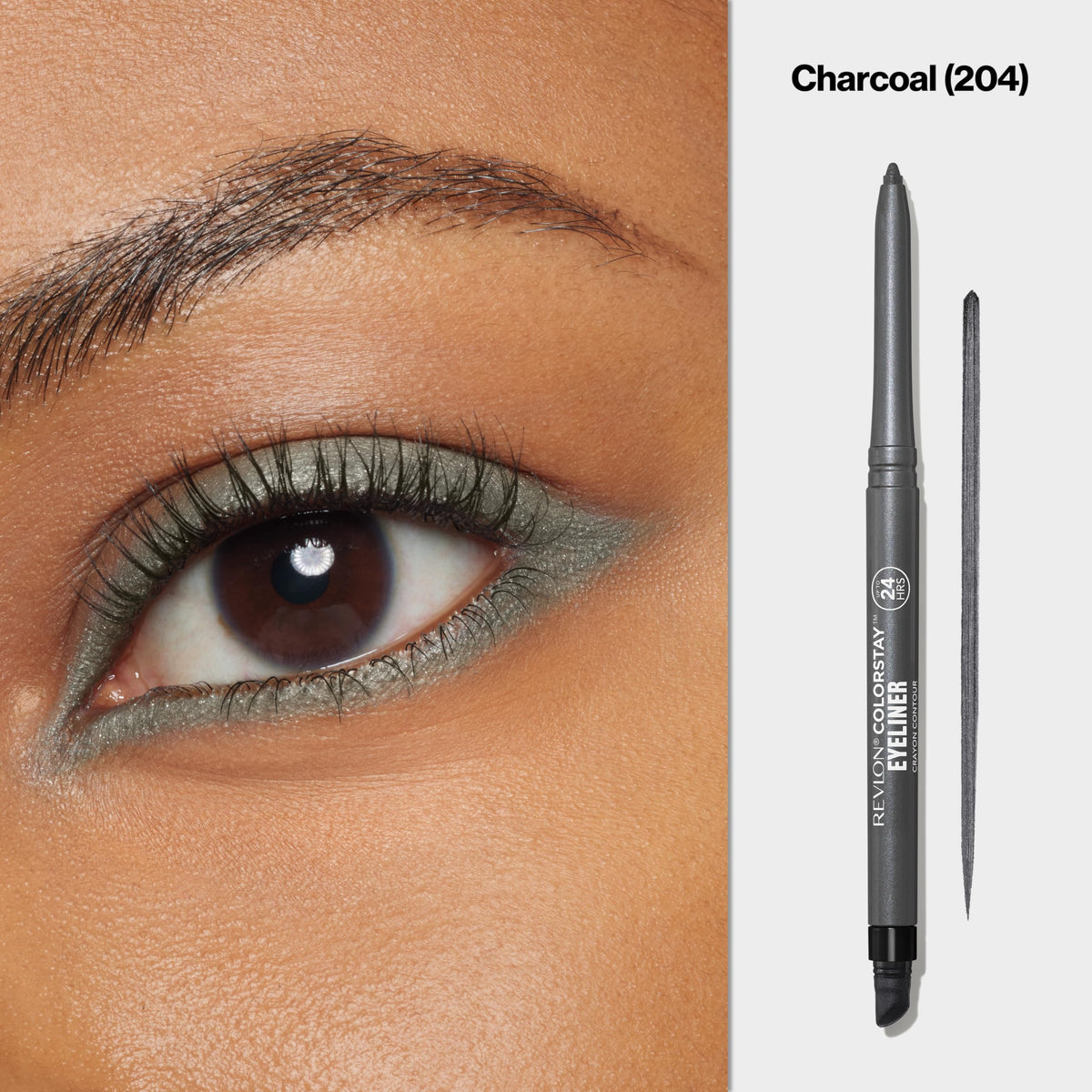 REVLON ColorStay Pencil Waterproof Eyeliner, Smudge-Proof, Eye Makeup with Built-In Sharpener, 204 Charcoal, 0.01 oz Beauty & Personal Care REVLON
