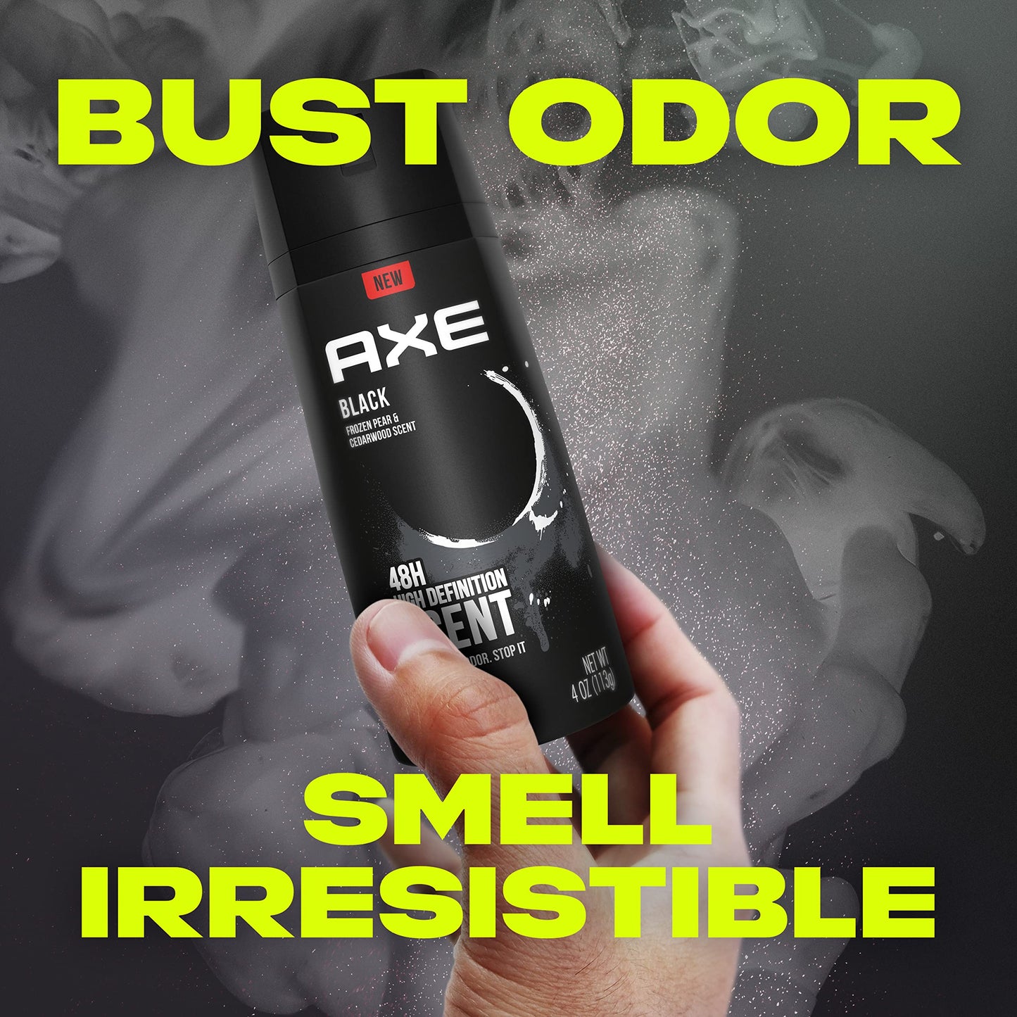 AXE Black Mens Body Spray Deodorant 48hr Odor Protection Frozen Pear & Cedarwood Aluminum Free Deodorant Body Spray, 4 Ounce (Pack of 4) Beauty and Personal Care AXE