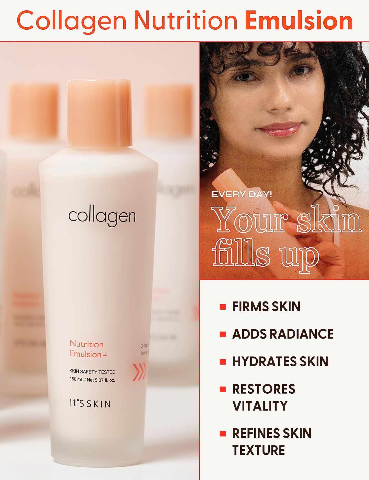 It'S SKIN Collagen Nutrition Emulsion - Marine Collagen Volume & Firming Facial Lotion, Intense Revitalizing & Elasticity for Rough and Aging Skin Beauty & Personal Care It'S SKIN