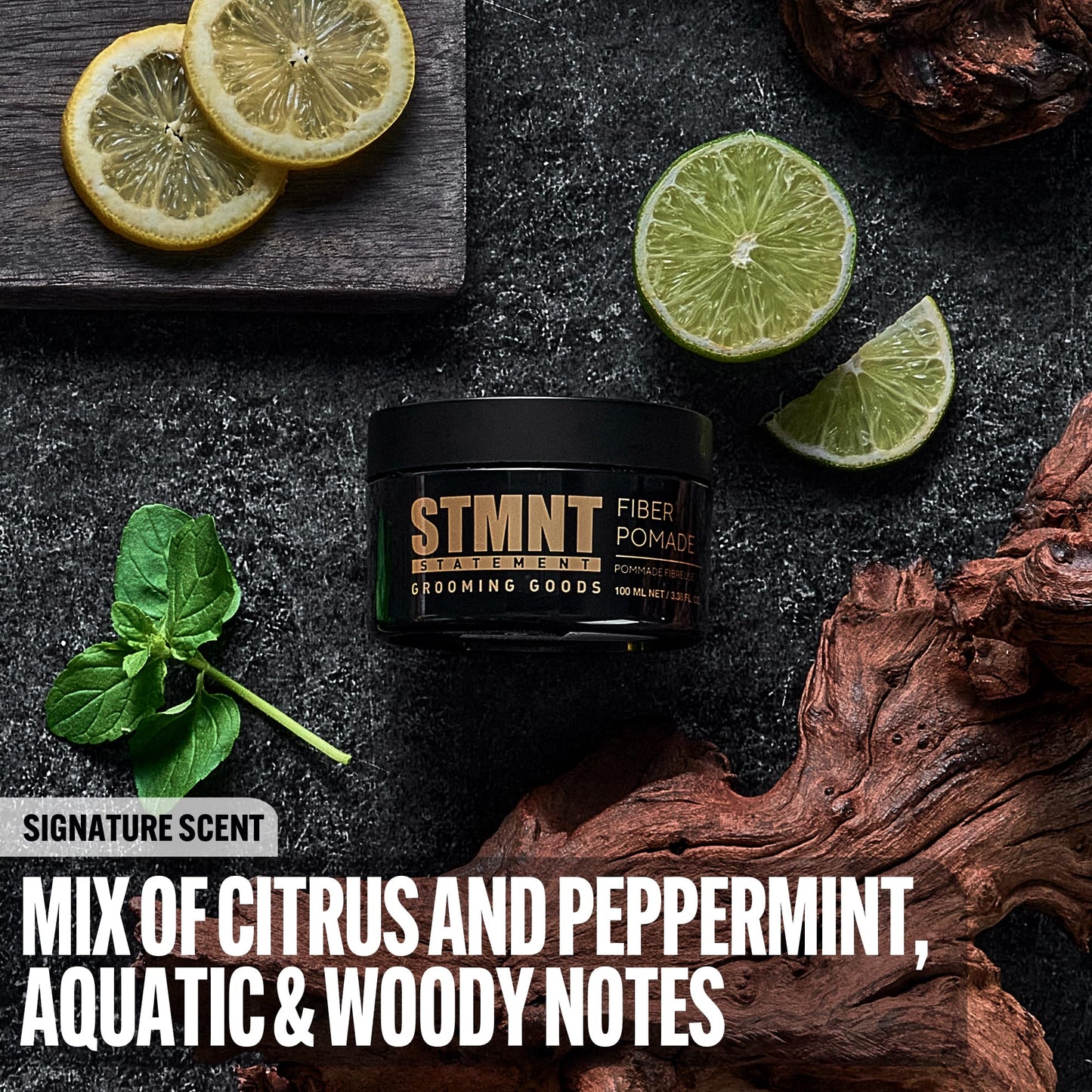 STMNT Grooming Goods Fiber Pomade, 3.38 oz | Semi-Matte Finish | Strong Control | Easy To Wash Out Beauty & Personal Care STMNT