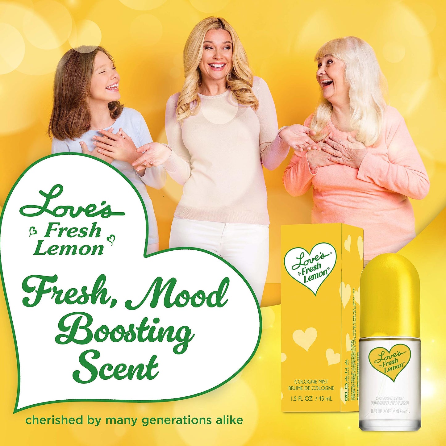 Dana Love's Fresh Lemon Cologne Mist 1.5 Fl. Oz. Invigorating and Uplifting Lemon Scented Body Mist for Women, Classic Fragrance for Everyday Beauty & Personal Care Dana