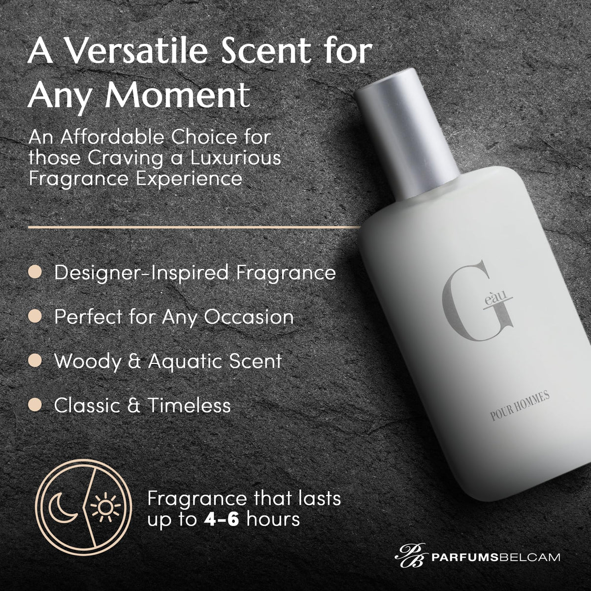 PB ParfumsBelcam G eàu Eau de Toilette Perfume Spray for Men - 3.4 Fl Oz Affordable Long Lasting Cologne, Modern Masculine Scent with Woody Citrus Beauty & Personal Care PB ParfumsBelcam