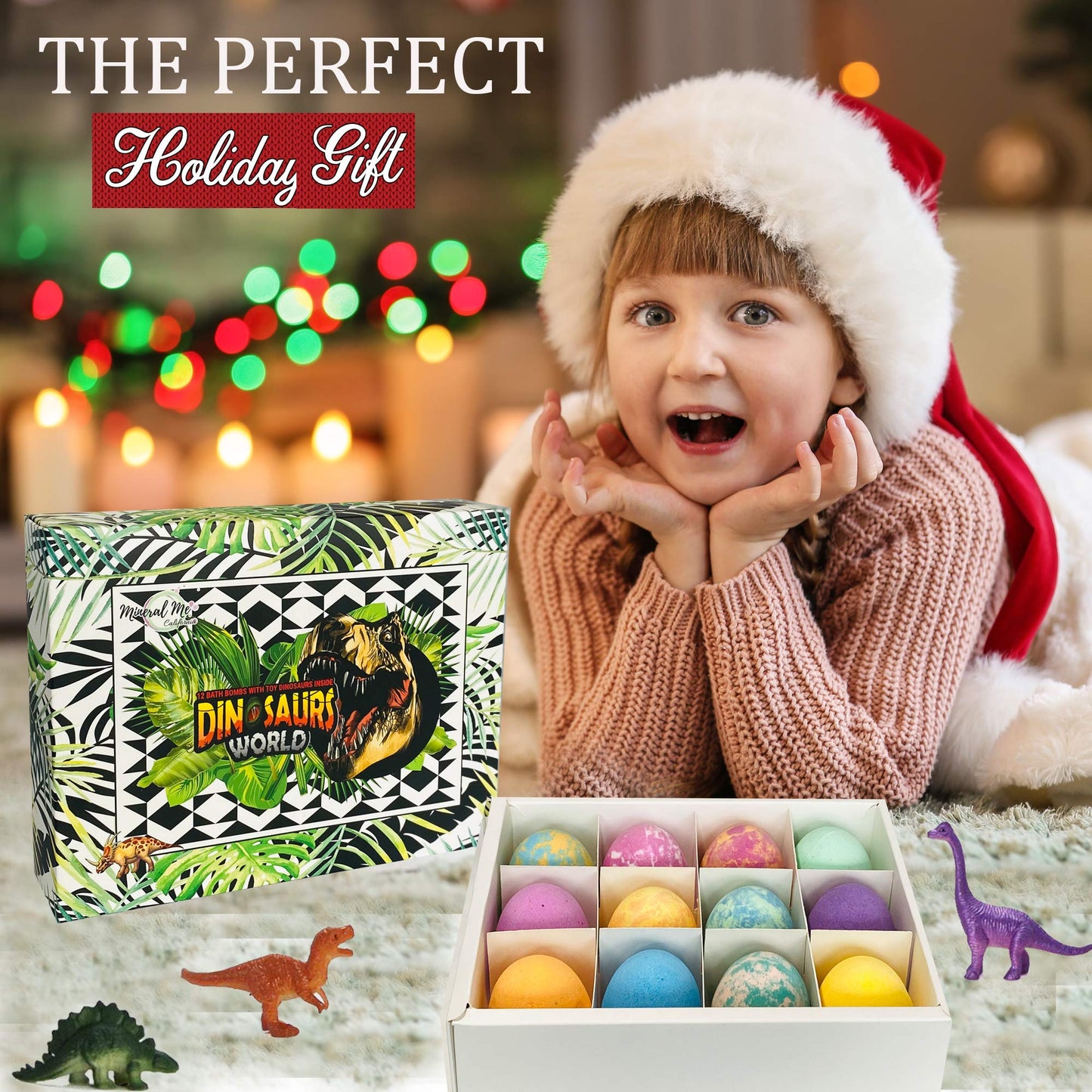 Bath Bombs for Kids with Surprise Inside - 12 Dinosaur Bath Bombs with Toys, Organic Colorful Bubble Bath Fizzies, Dino Egg Bath Bomb w/Rich Bubbles… Beauty & Personal Care Mineral Me California