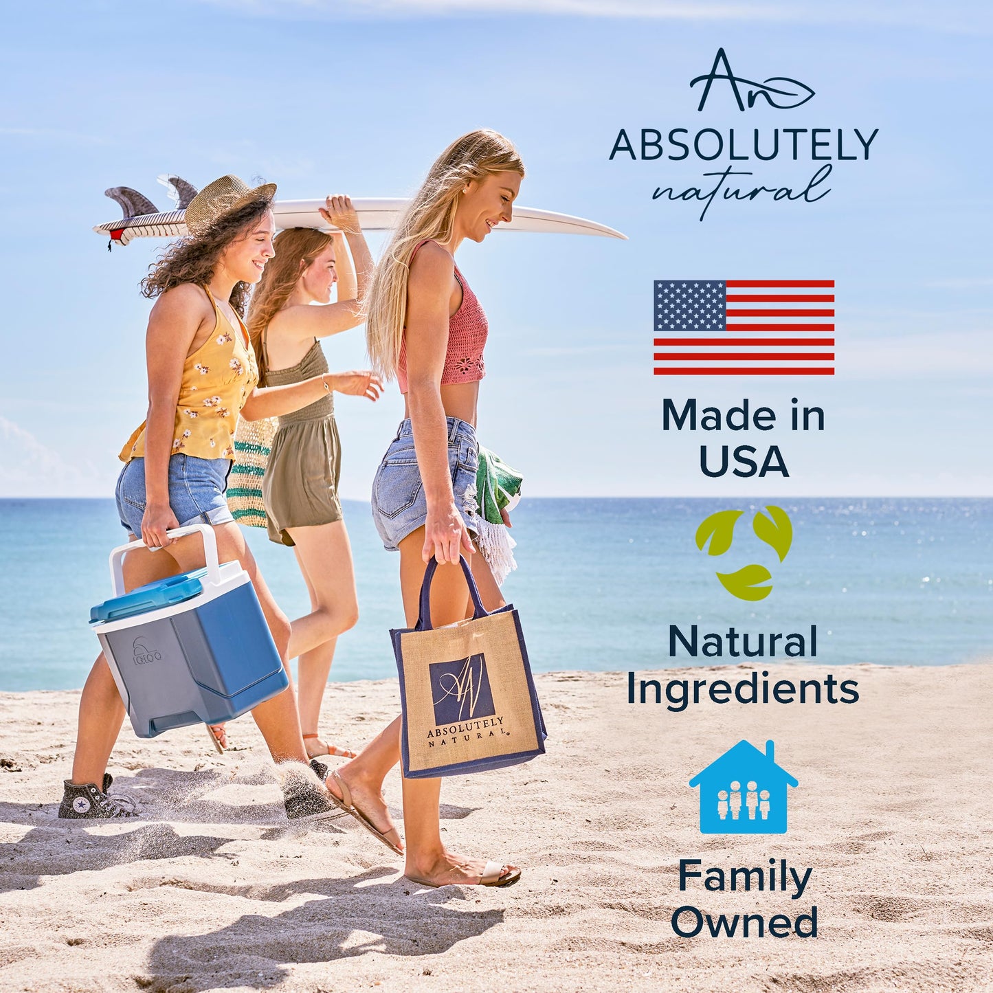 Absolutely Natural - Sunless Self Tanning Lotion Made with All Natural DHA, Shea Butter and Rose Hip Oil For Natural Looking Tan Self Tanner Made Beauty & Personal Care Absolutely Natural