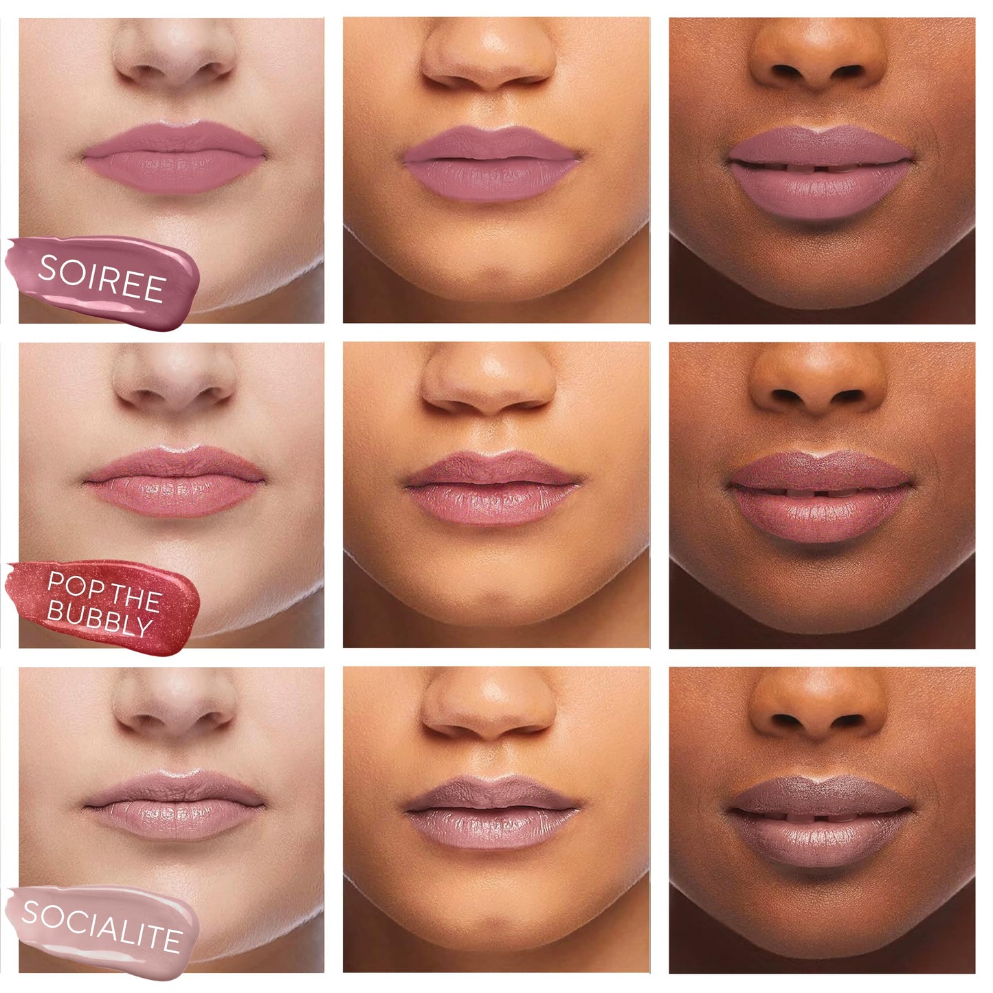 Mirabella 3 Pack Lip Gloss Trio - Highly Pigmented Shimmer Lip Gloss Non Sticky with Hydrating Medical Grade Lanolin for Chapped Lips, Lip Gloss for Beauty & Personal Care Mirabella
