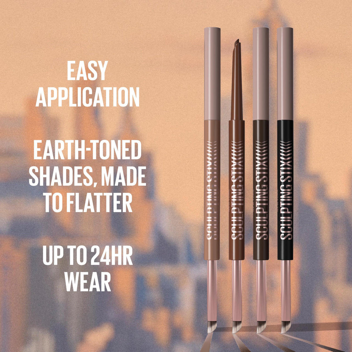 MAYBELLINE Sculpting Stix 2-in-1 Eyeliner, Dual Ended Brown Eye Liner With Up to 24HR Wear, Smudge and Sweat-Resistant Eye Makeup Formula, Hazy Taupe