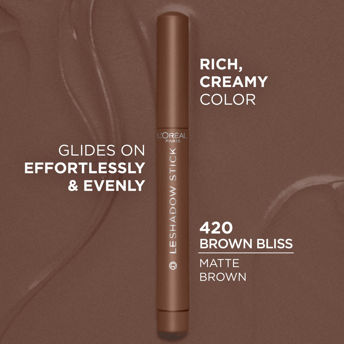 L'Oreal Paris Makeup Le Shadow Stick Eyeshadow, Blendable, Smudge-Resistant, Cream Eyeshadow, Brown Bliss, 0.05 Oz