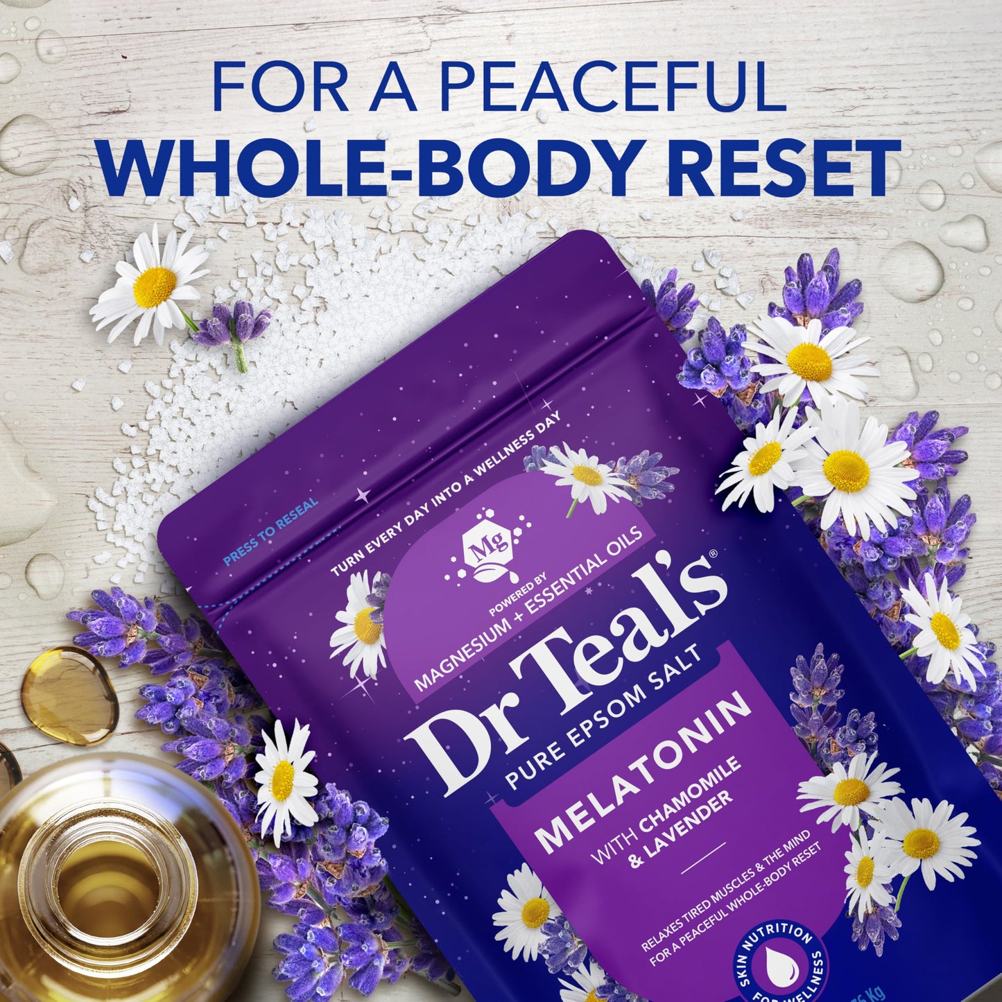 Dr Teal's Pure Epsom Salt, Melatonin Sleep Soak with Essential Oil Blend, 3 lb (Pack of 4) Beauty and Personal Care Dr Teal's