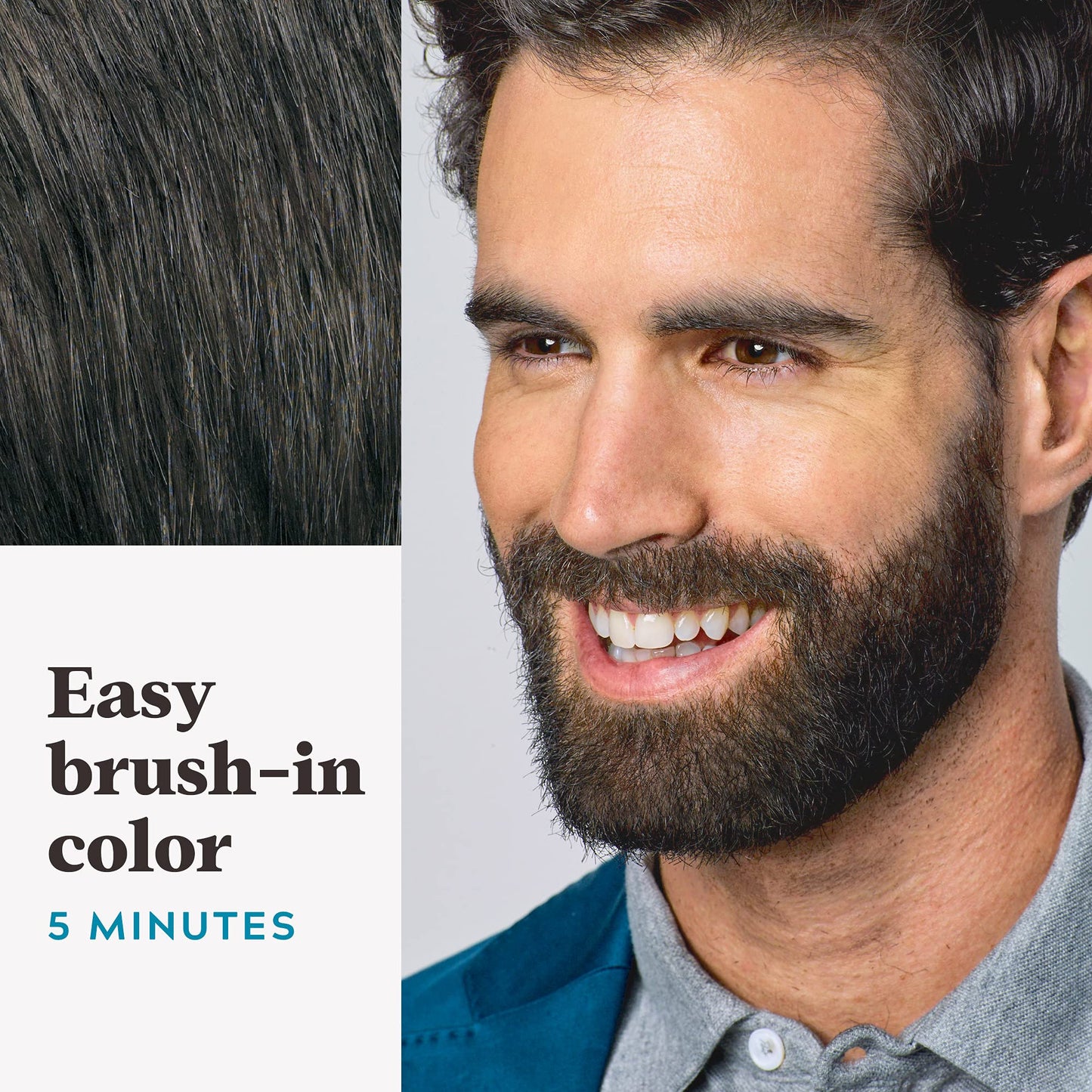 Just For Men Mustache & Beard, Beard Dye for Men with Brush, With Keratin Biotin Aloe and Coconut Oil for Healthy Facial Hair - Deep Dark Brown, M-46 Beauty & Personal Care Just for Men