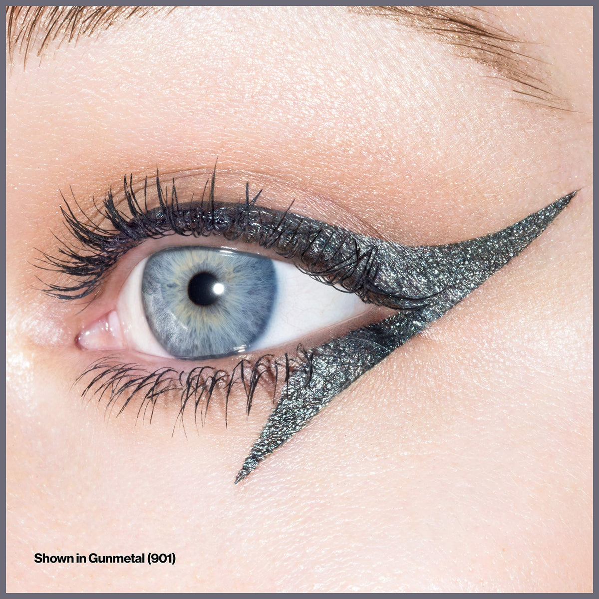 Revlon So Fierce! Chrome Ink Liquid Eyeliner, Longlasting Bold Metallic Pen Liner with Dip Ink Cap for Pearl, Shimmer Blend, 901 Gunmetal, 0.03 oz. Beauty & Personal Care REVLON