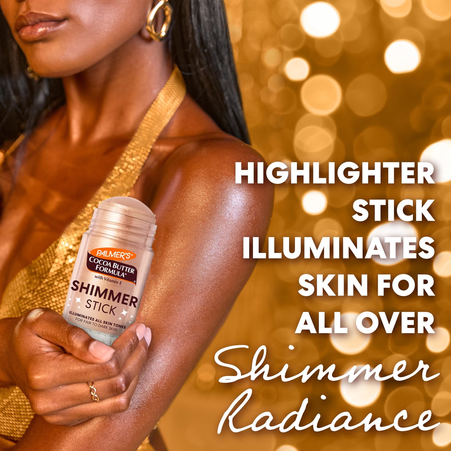 Palmer's Cocoa Butter Formula Body Shimmer Stick with Vitamin E, 1 Oz, Radiant Highlighter Makeup for Body Glow, Provides 48-Hour Moisture, All Skin Beauty & Personal Care Palmer's