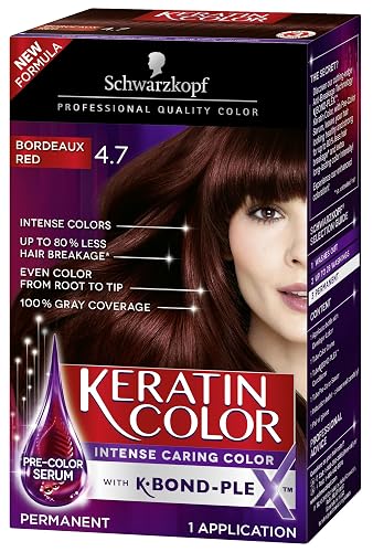 Schwarzkopf Keratin Color Anti-Age Hair Color Cream, 4.7 Bordeaux Red (Packaging May Vary) Beauty & Personal Care Schwarzkopf