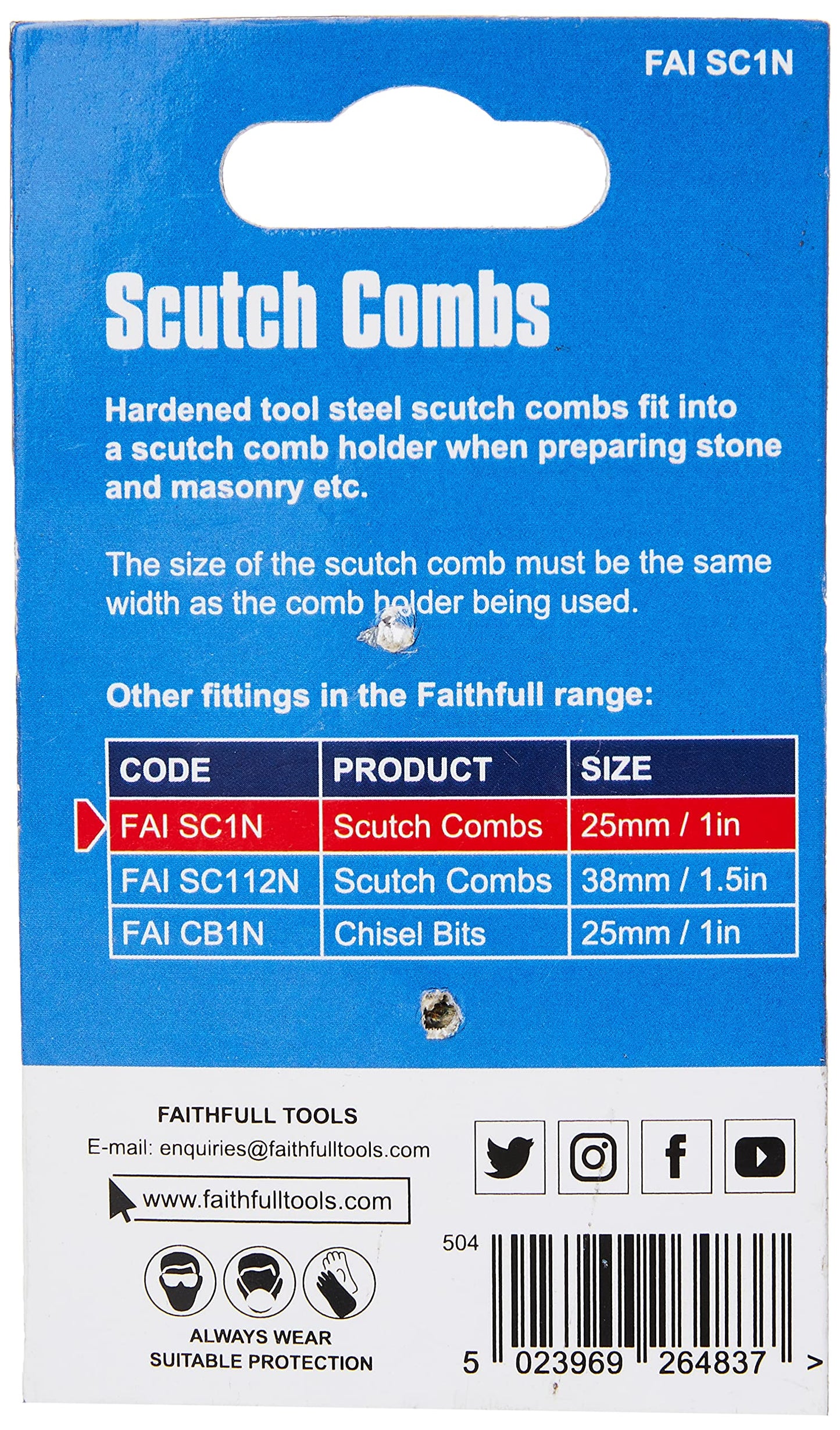Faithfull FAISC1N Scutch Combs 25 mm (1 Inch) Pack 5, Chrome Beauty and Personal Care Faithfull